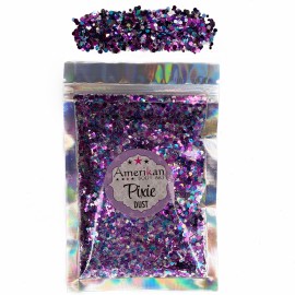 Trockene Glitzermischung Pixie Dust \"Fifi Royale\" Eine holografische Farbmischung aus Violett, Blau und Rosa, die mit einem si