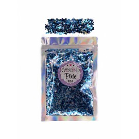 Trockene Glitzermischung Pixie Dust \"Midnight Blue\" Hologramm-Glitter in Nachtblau und Türkis