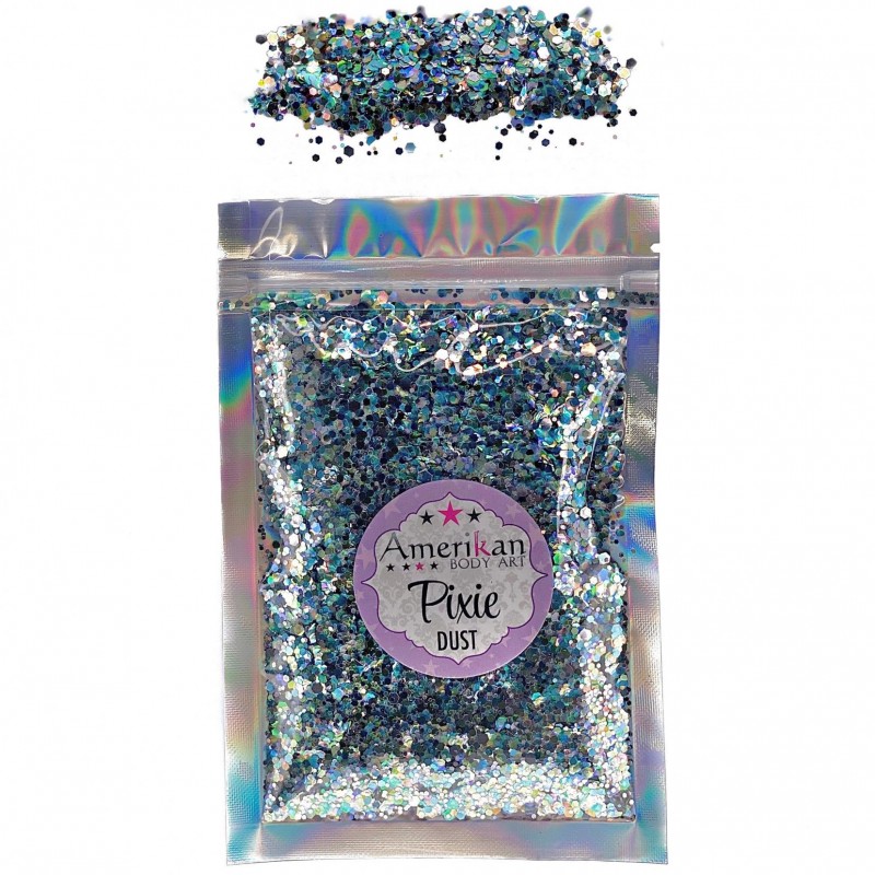 Trockene Glitzermischung Pixie Dust \"Splash\" Hologramm-Glitter in Hellblau und Blassgrün