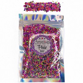 Trockene Glitzermischung Pixie Dust \"Valley Girl\" chunky fluo/UV-Glittermischung