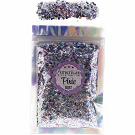Trockene Glitzermischung Pixie Dust \"Winter Wonderland\" Transparente holographische Mischung aus Rosa, Blau und Silber mit Ste