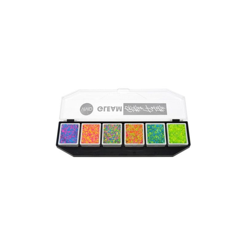 Palette - 6x Glitter Creams VIVID - Galactic UV Neon 