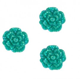 Strass Rosen türkisblau
