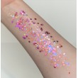 Trockene Glittermischung \"Pretty in Pink\" rosa und weiße Hologrammpailletten
