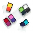Global Palette 6*1/2 15gr. Blanc + Noir fort, Vert profond + Vert citron, Sarcelle + Bleu profond, Violet + Rose bonbon, Magenta