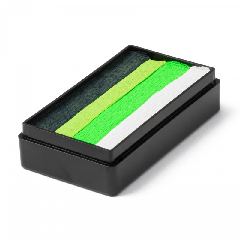 Bright Leaf One Stroke (25g) von Global Colours -Vert foncé, Vert citron, Vert néon, Blanc. 