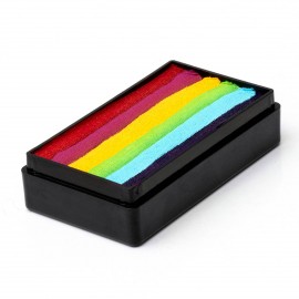 Rainbow One Stroke (25g) de Global Colours, Rot, Magenta, Gelb, Zitronengrün, Hellblau und Dunkelblau.