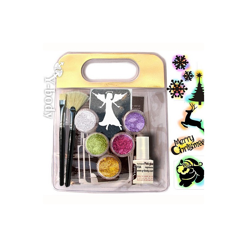 Glitter Ephemeral Tattoo Kit - Weihnachten Fun Set 